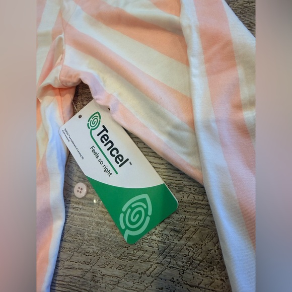 Nordstrom Moonlight Eco Knight Pastel Pink & White Striped Pajama Set NWT - Picture 14 of 16